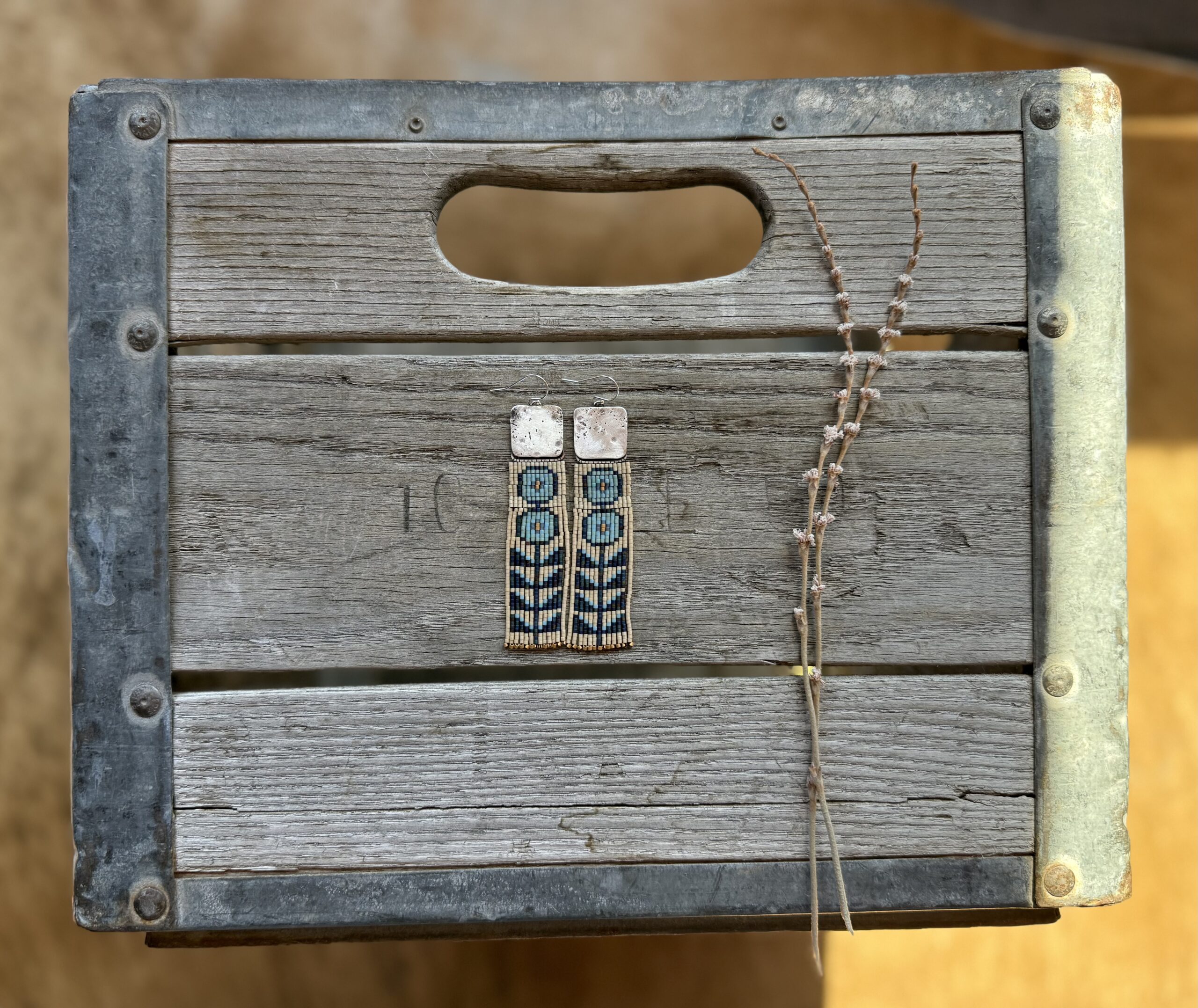 Silver Folk Flower in Sky Blue