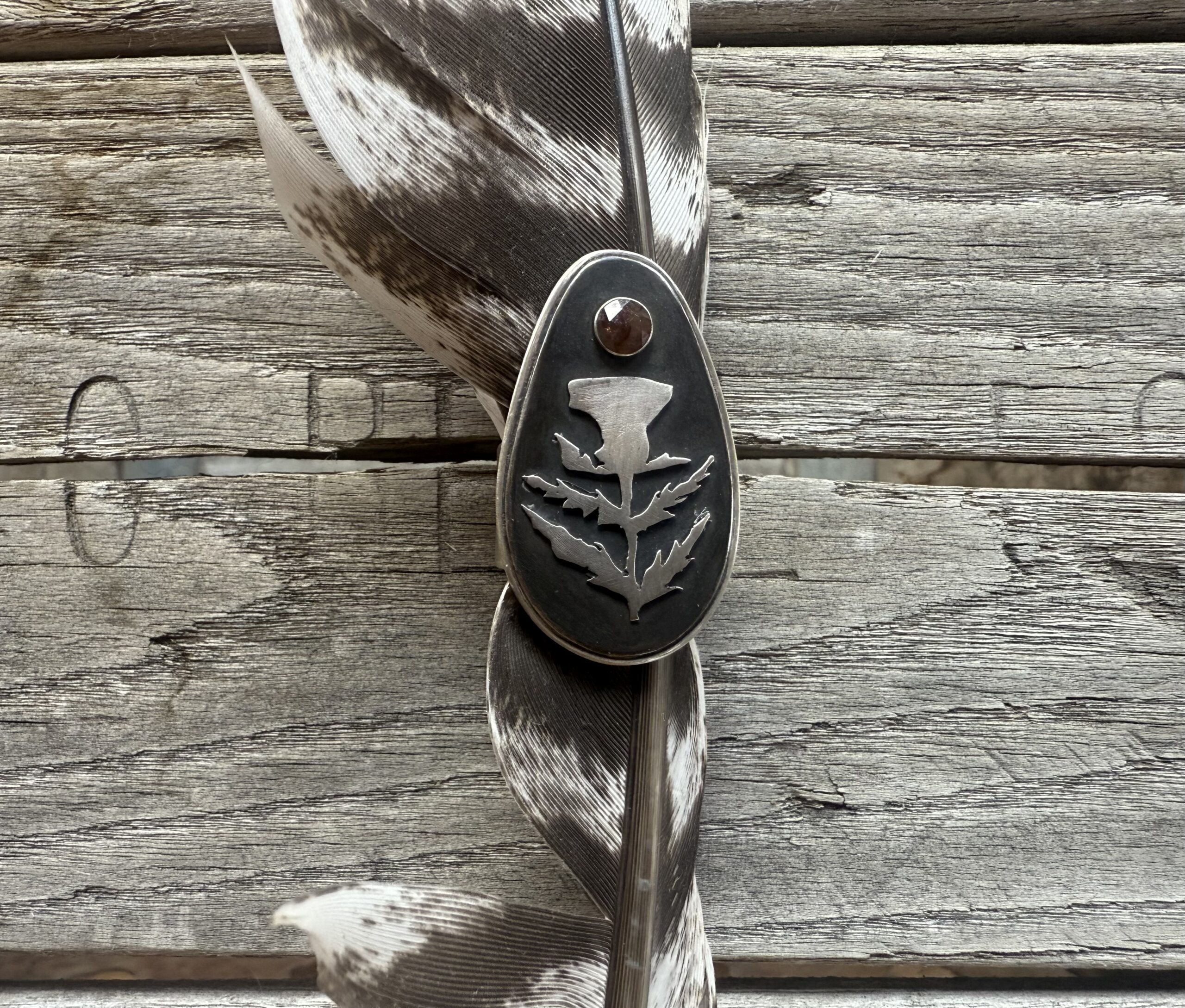 Rustic Diamond Thistle Ring 7 - Image 3