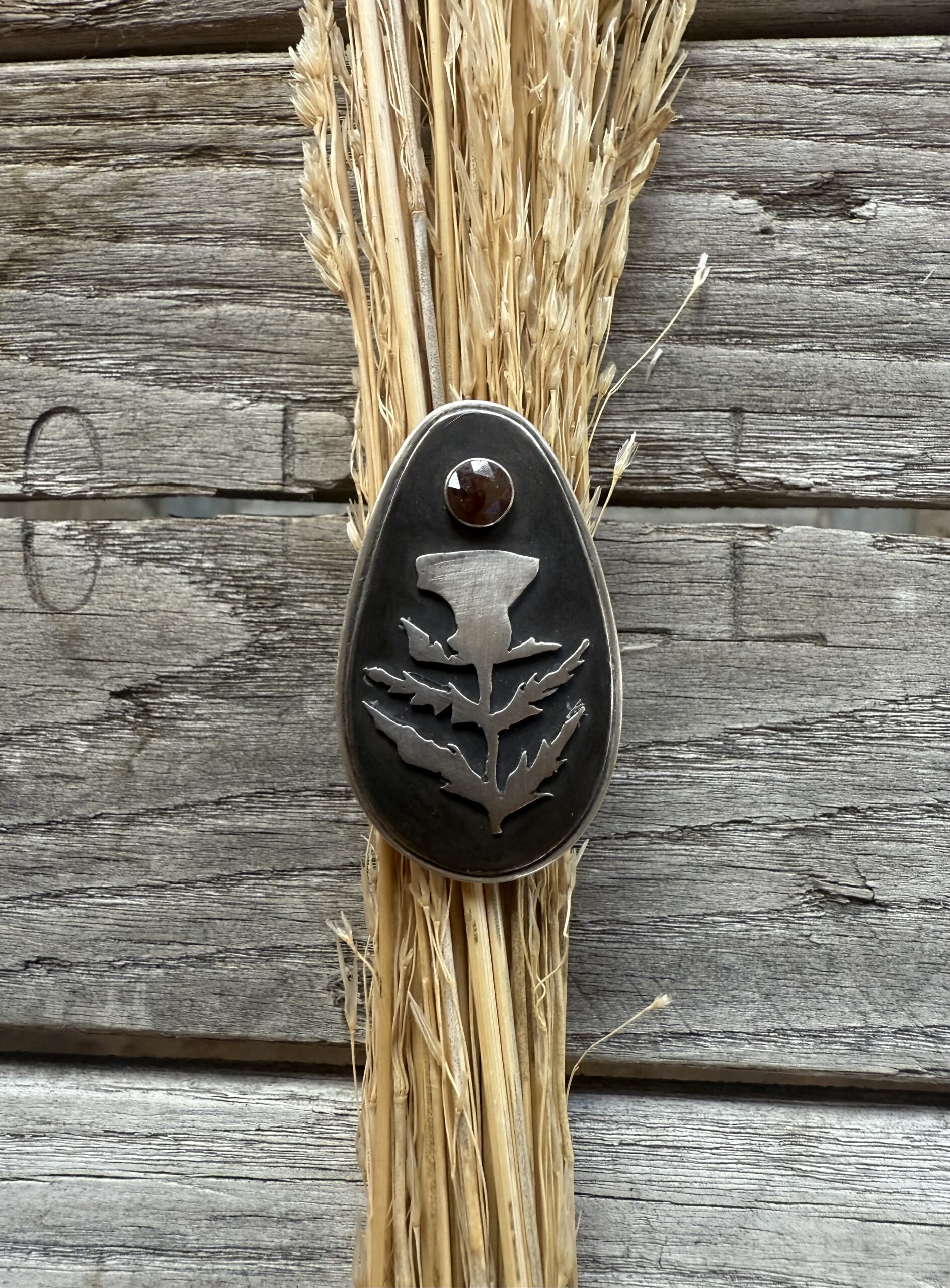 Rustic Diamond Thistle Ring 7 - Image 2
