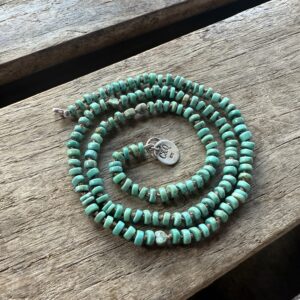 Kingman Turquoise Hand Knotted Necklace 18"