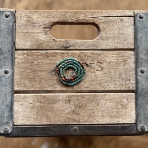 3mm Kingman Turquoise + Sapphire + Spiny Oyster  Hand Knotted Necklace 18"