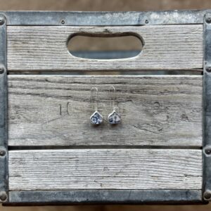 Silver Vintage Floral Porcelain Drops - 2"