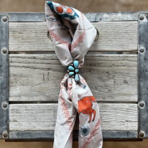 Turquoise Floral Husk Silver Ring - size 6