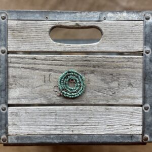 3mm Kingman Turquoise + Sapphire + Sterling Silver Disk Hand Knotted Necklace 22.5"