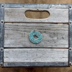 3-4mm Sleeping Beauty Turquoise silk knotted necklace - 24"