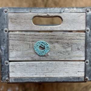 3-4mm Sleeping Beauty Turquoise silk knotted necklace - 23"  #2