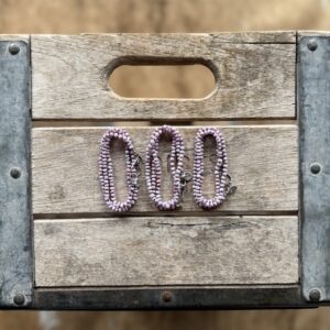 4mm Lavender Opal silk knotted necklace - 19-20"