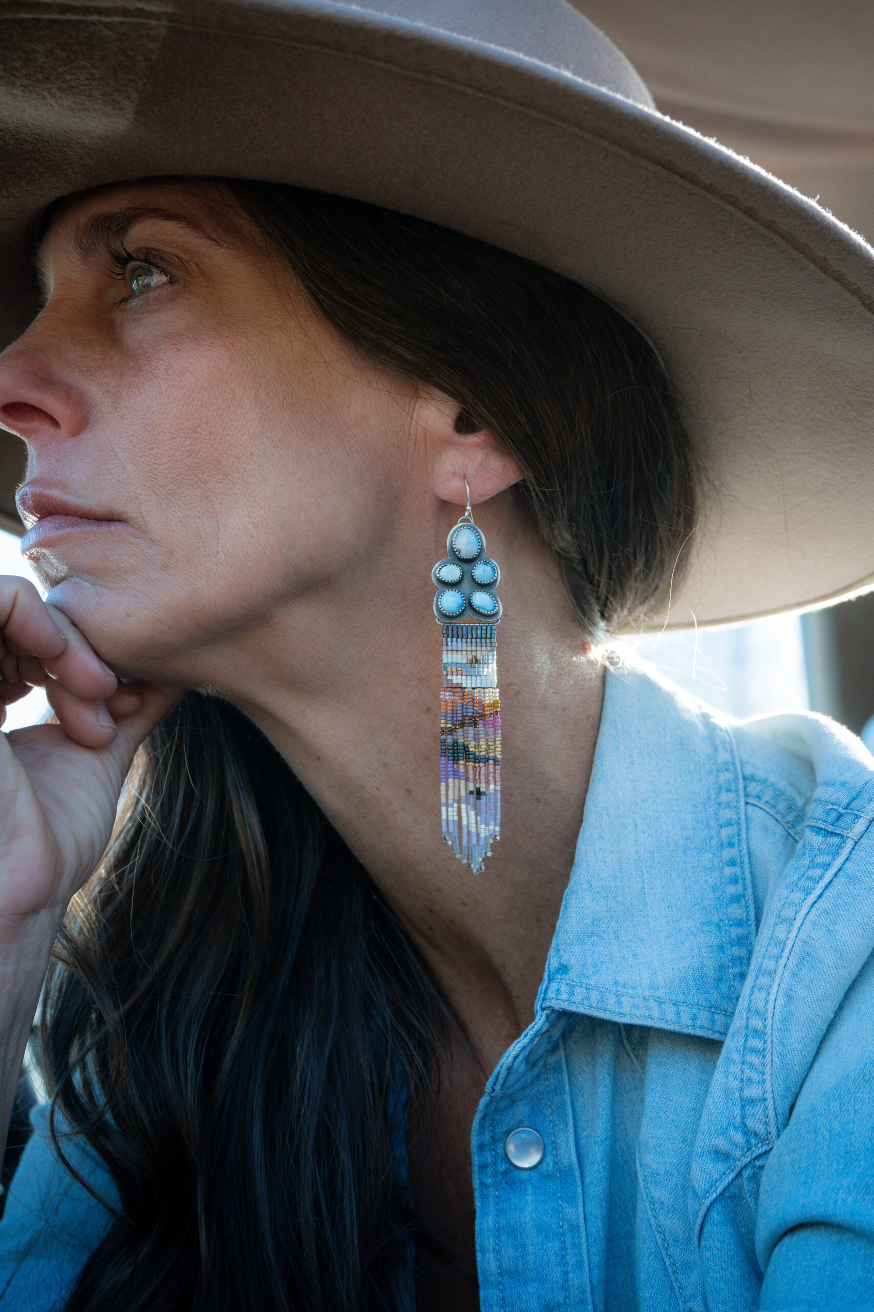 Gold Hill Floral Thunderstorm Landscapes ( french ear wire back) - Image 3