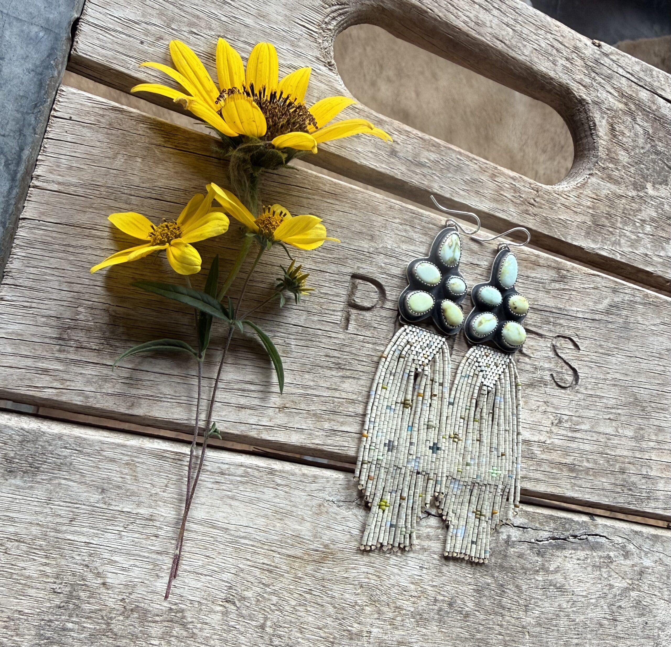 Palomino Falcons - Cream Fringe ( ear wires) - Image 6