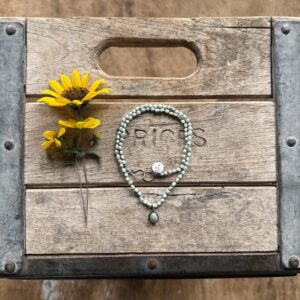 4mm Paloma silk knotted necklace with a New Lander Turquoise pendant- 19"